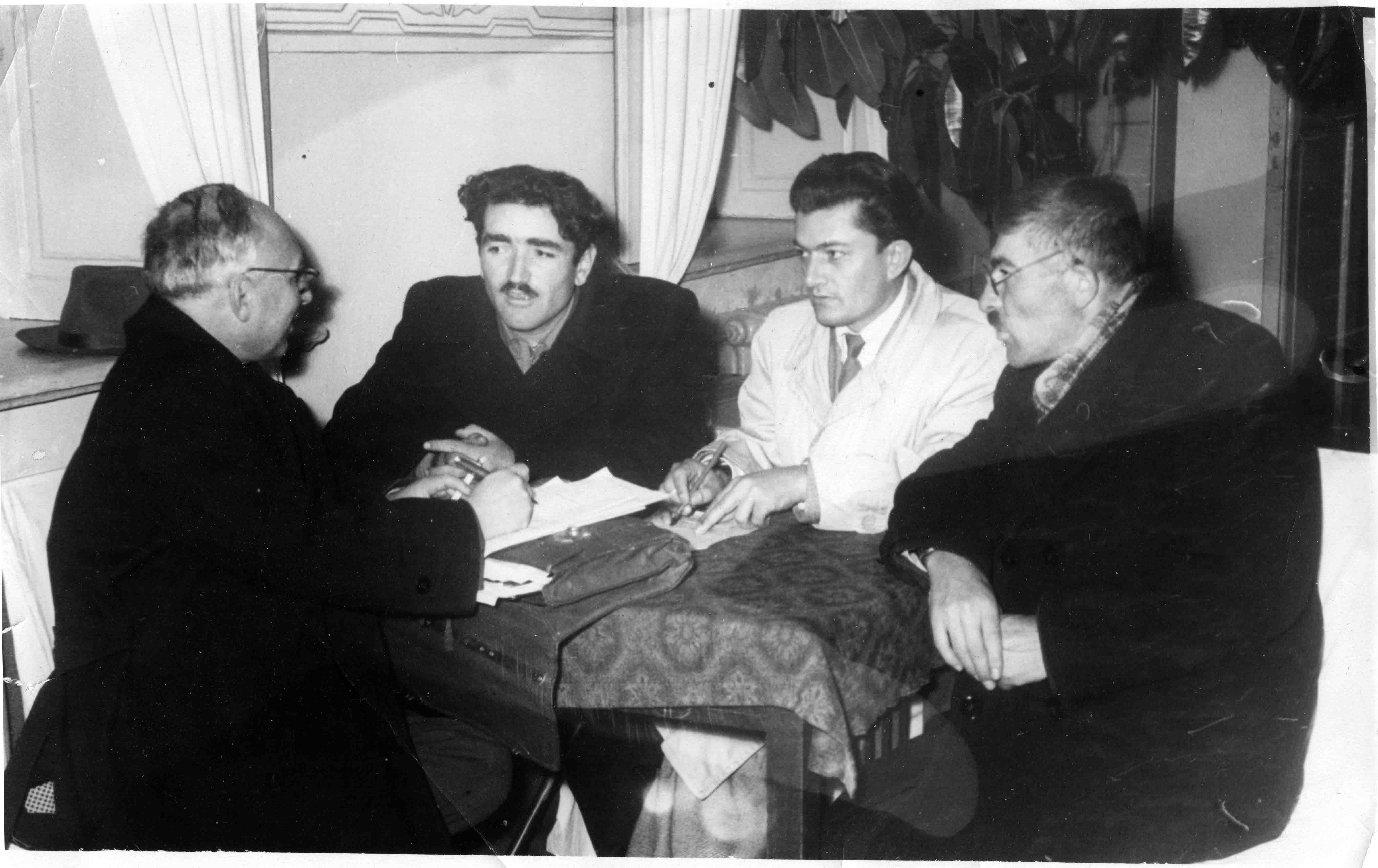 1950-60-е гг. Слева направо: Е.А. Бокарев, (?), Я.Г. Сулейманов, М. Абдулаев (?)