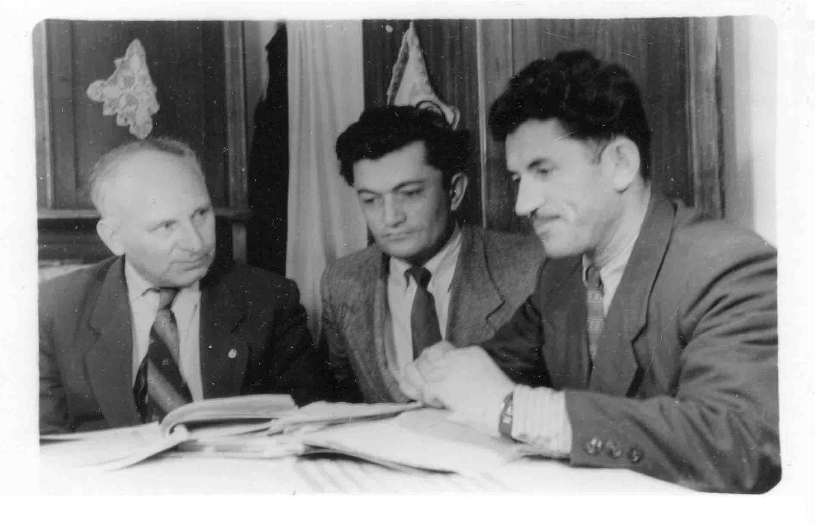 1950-60-е гг. Слева направо: Е.А. Бокарев, Я.Г. Сулейманов, (?)